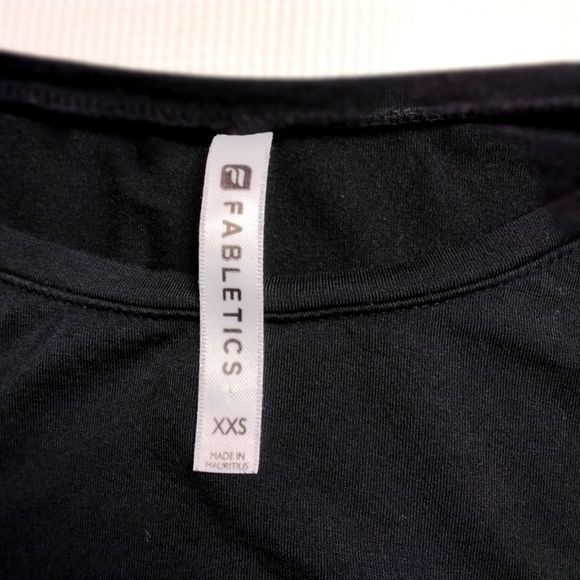 Fabletics Top Sz XXS  Black Side Tie Knit  Long Sleeve Activewear Leisurewear - Picture 7 of 9